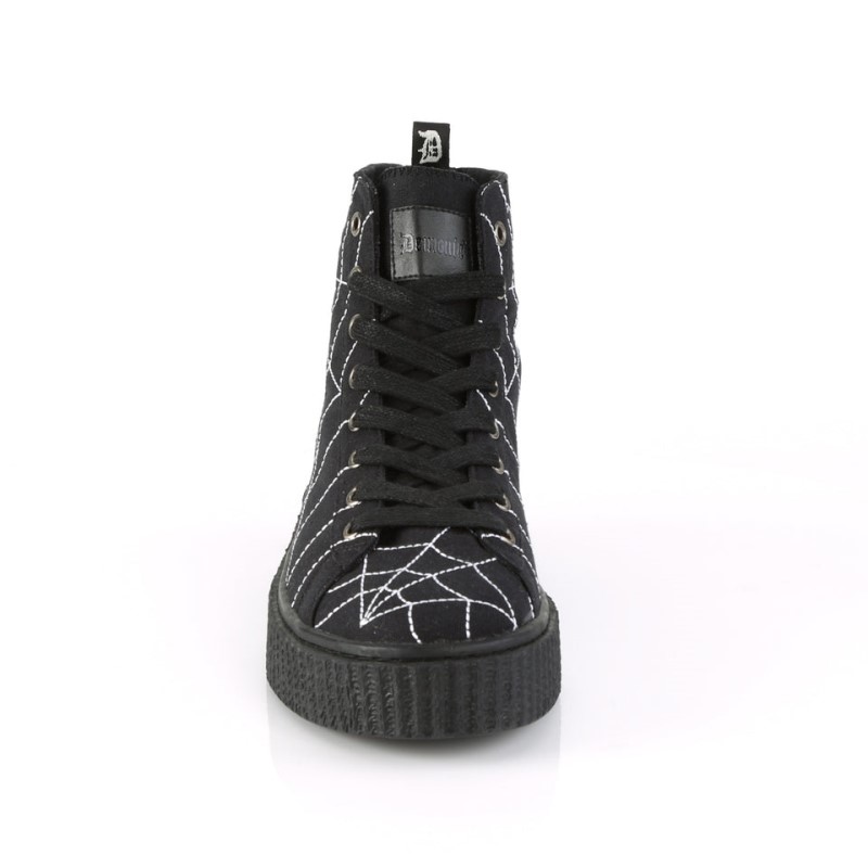 Demonia Sneeker 250 Platform Rubber High Top Round Toe Lace Up Creeper Naisten Tennarit Mustat Suomi | UN4-94249F6