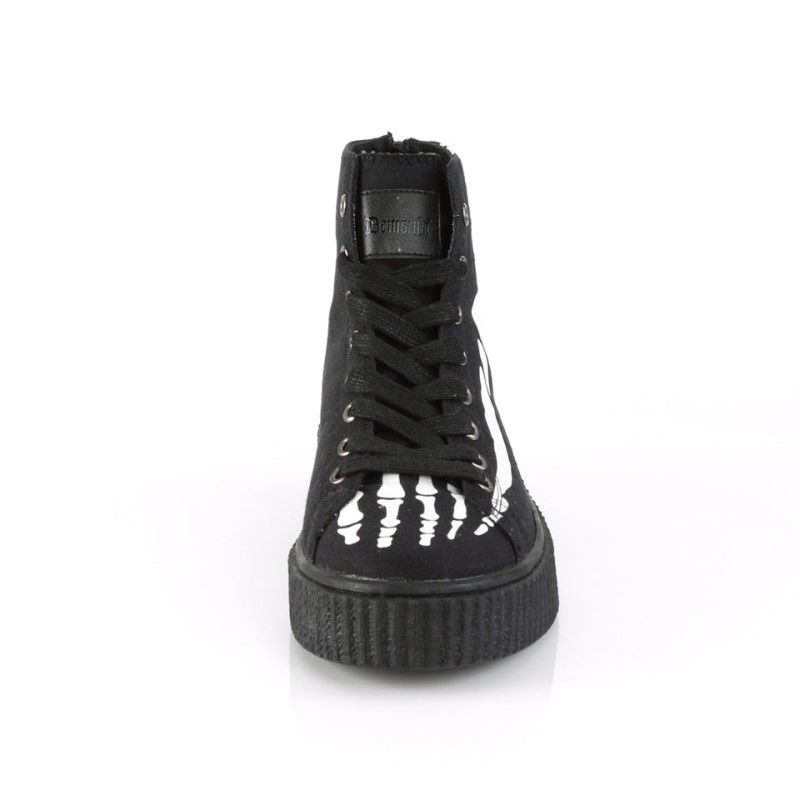 Demonia Sneeker 252 Platform Rubber High Top Round Toe Lace Up Creeper Naisten Tennarit Mustat Suomi | XC8-15211J6