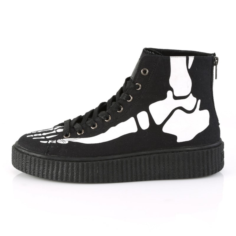 Demonia Sneeker 252 Platform Rubber High Top Round Toe Lace Up Creeper Naisten Tennarit Mustat Suomi | XC8-15211J6