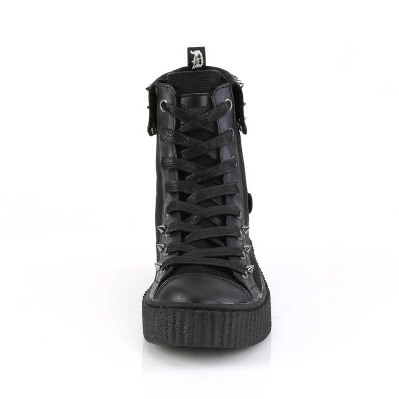 Demonia Sneeker 266 Platform Rubber High Top Round Toe Lace Up Creeper Naisten Tennarit Mustat Suomi | NY6-22092W8