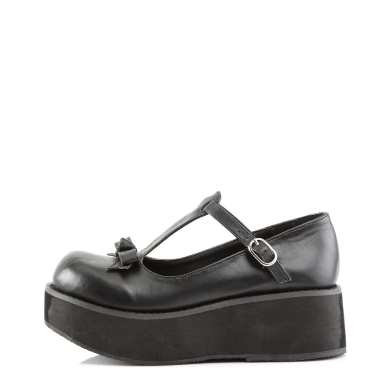 Demonia Sprite 03 Platform T-Strap Naisten Mary Janes Mustat Suomi | RX8-42844S5