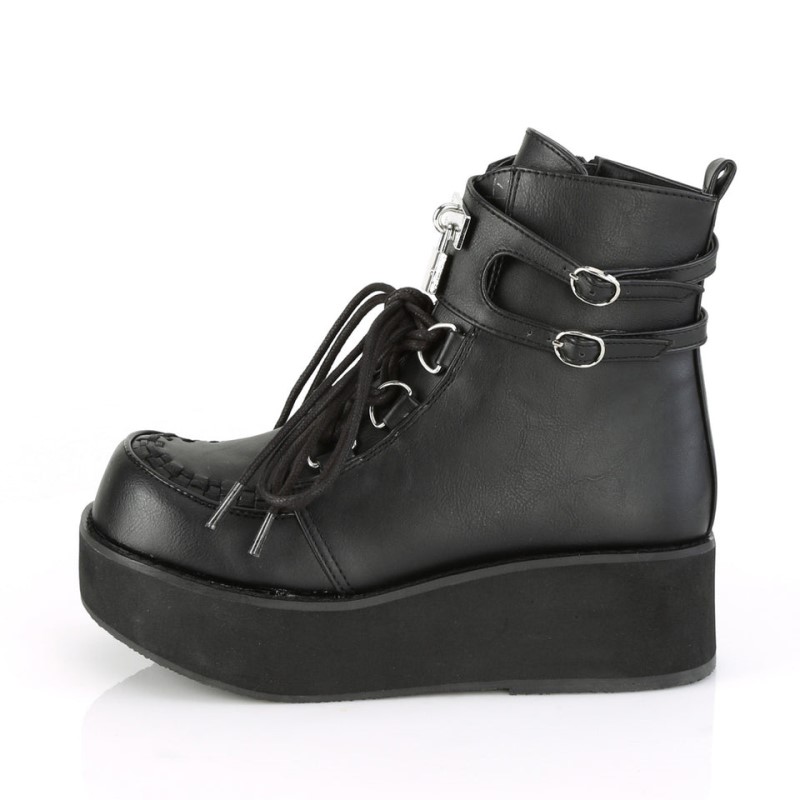 Demonia Sprite 70 Platform D-Ring Lace Up Naisten Nilkkurit Mustat Suomi | FX9-39693Y7