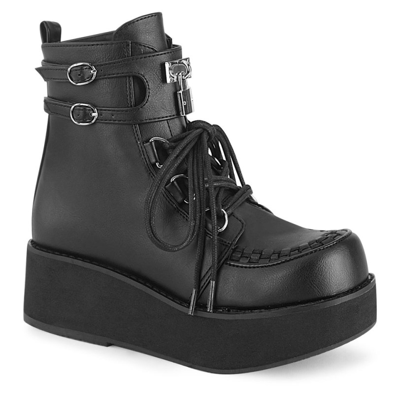 Demonia Sprite 70 Platform D-Ring Lace Up Naisten Nilkkurit Mustat Suomi | FX9-39693Y7