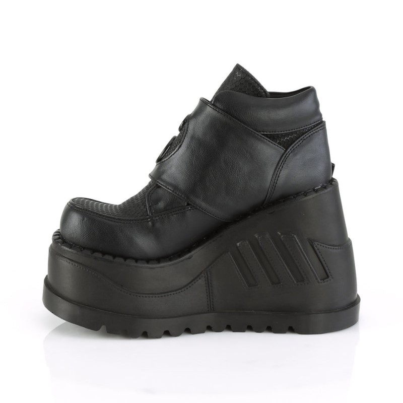 Demonia Stomp 15 Wedge Platform Naisten Nilkkurit Mustat Suomi | RQ1-32743R9