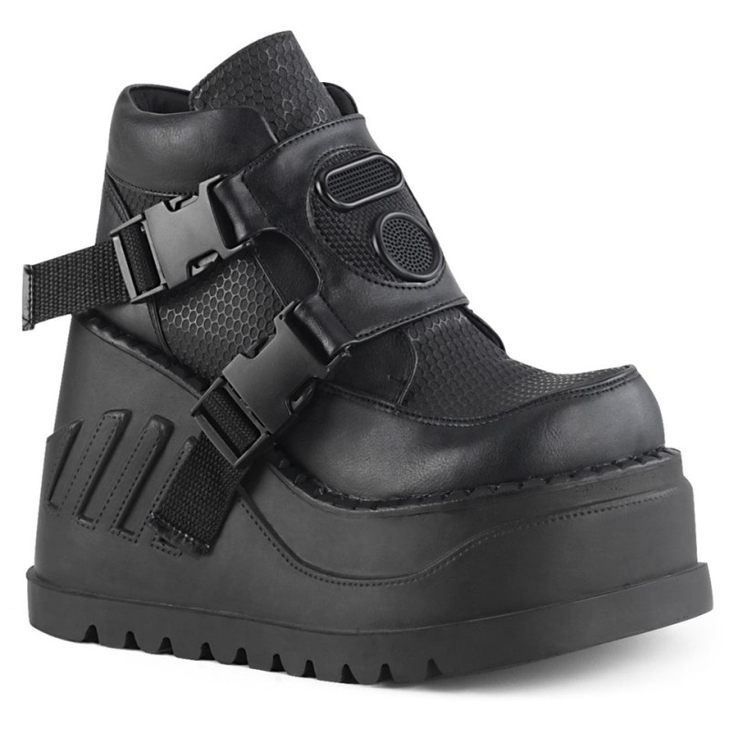 Demonia Stomp 15 Wedge Platform Naisten Nilkkurit Mustat Suomi | RQ1-32743R9