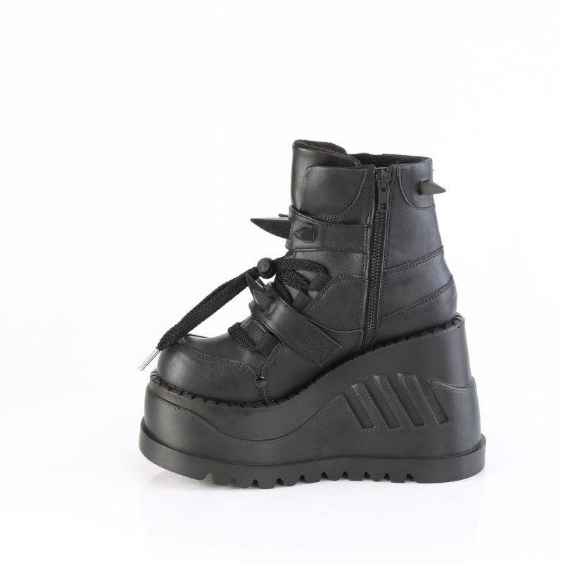 Demonia Stomp 60 Wedge Platform Lace Up Naisten Nilkkurit Mustat Suomi | EM3-17321U1