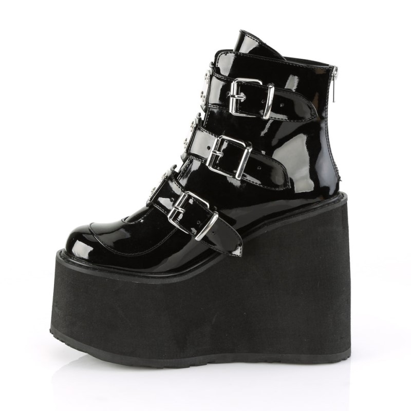 Demonia Swing 105 Wedge Platform Naisten Nilkkurit Mustat Mustat Suomi | MQ2-93069W3