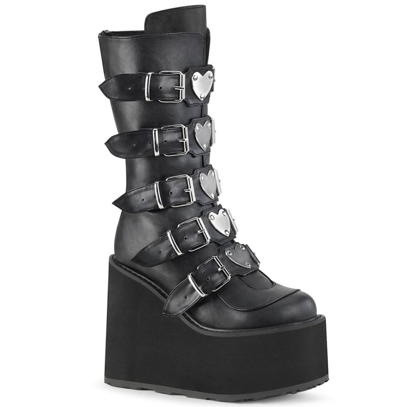 Demonia Swing 230 Platform Naisten Mid Saappaat Mustat Suomi | FS0-51675V0