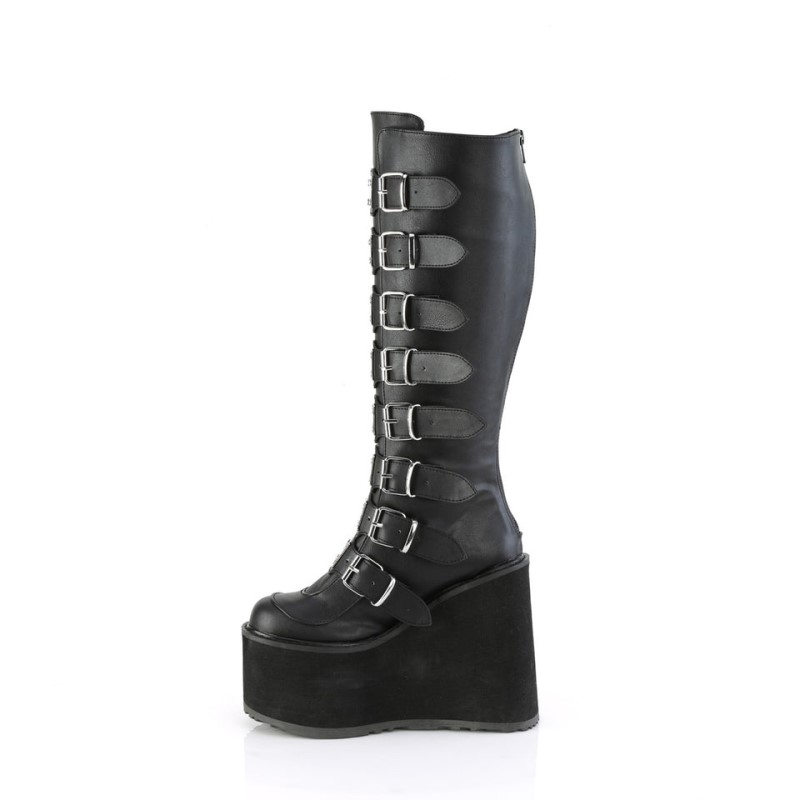 Demonia Swing 815wc Platform Wide Calf Naisten Korkeat Saappaat Mustat Suomi | UM7-25662W8