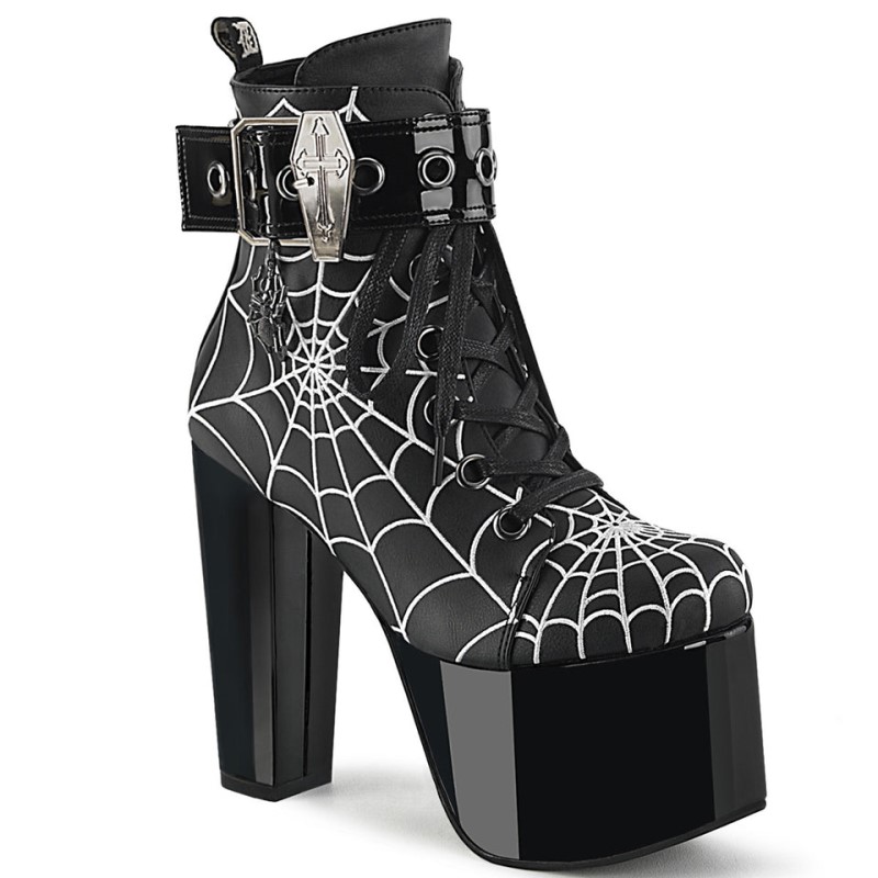 Demonia Torment 51 Heel Platform Lace Up Naisten Nilkkurit Mustat Suomi | CS5-93139K2