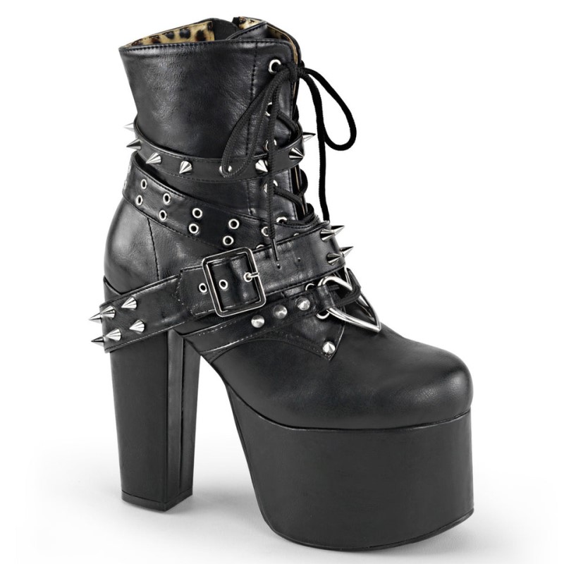 Demonia Torment 700 Heel Platform Lace Up Naisten Nilkkurit Mustat Suomi | GJ3-85038N3