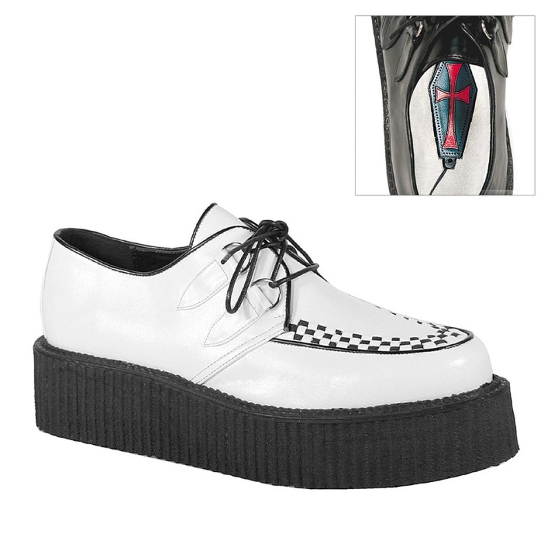 Demonia V creeper 502 Platform Goth Punk Basic Naisten Creepers Valkoinen Suomi | FB4-92159X8