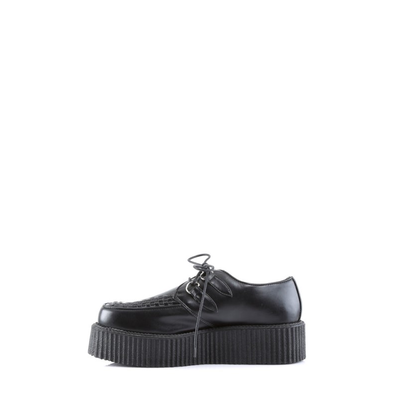 Demonia V creeper 502 Platform Goth Punk Rockabilly Basic Naisten Creepers Mustat Suomi | WA3-93209R2