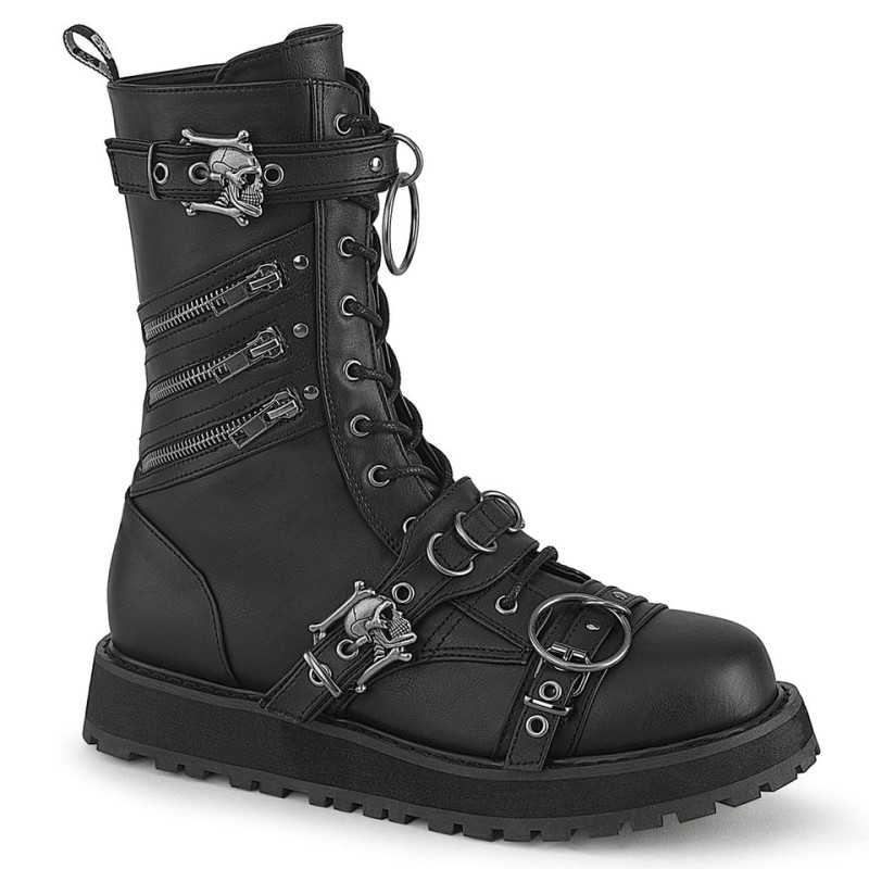 Demonia Valor 240 Platform Lace Up Naisten Mid Saappaat Mustat Suomi | PW3-33473P3