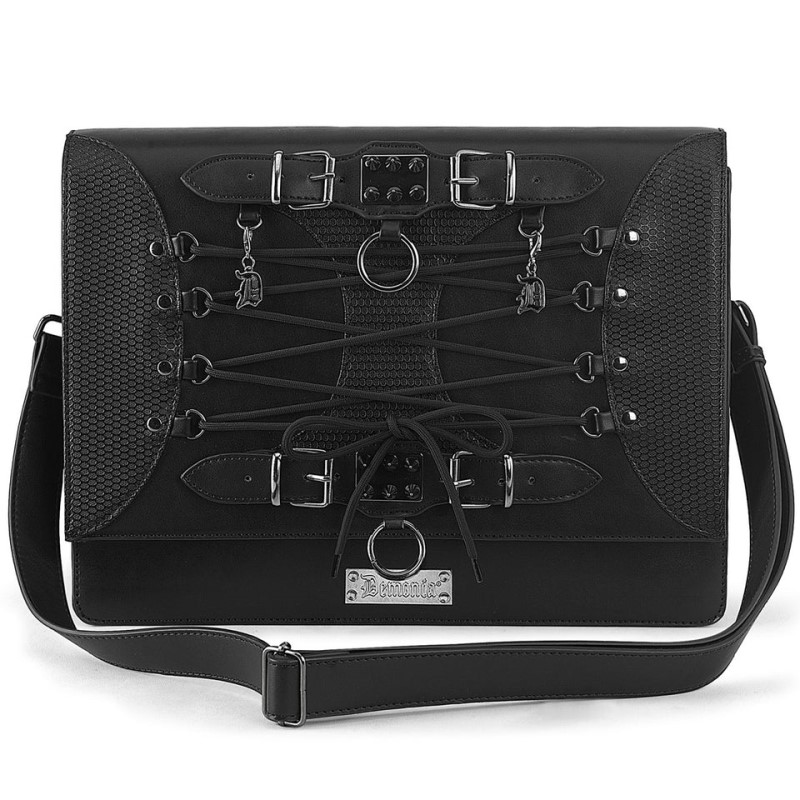 Demonia Vegan Leather Large Crossbody Bag Asusteet Mustat Suomi | KD0-47174I8