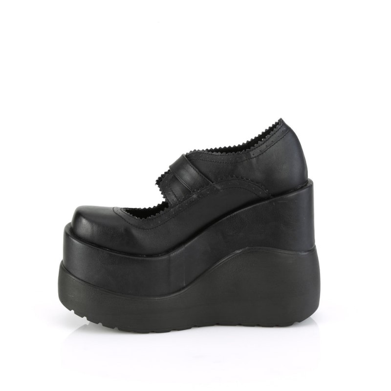 Demonia Void 38 Wedge Platform Naisten Mary Janes Mustat Suomi | NJ8-95519T9