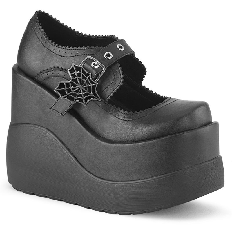 Demonia Void 38 Wedge Platform Naisten Mary Janes Mustat Suomi | NJ8-95519T9