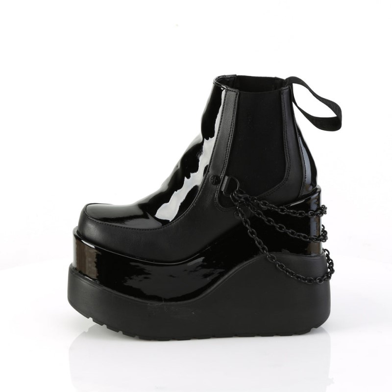 Demonia Void 50 Wedge Tiered Platform Chelsea Naisten Nilkkurit Mustat Suomi | OV0-15691G4