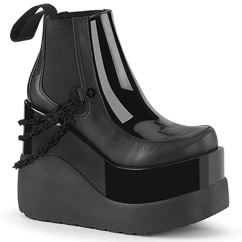 Demonia Void 50 Wedge Tiered Platform Chelsea Naisten Nilkkurit Mustat Suomi | OV0-15691G4