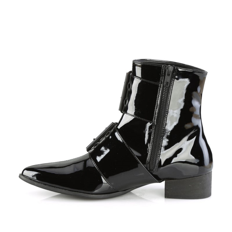 Demonia Warlock 55 Heel Pointed Toe Winklepicker Naisten Nilkkurit Mustat Mustat Suomi | SW1-33203N5