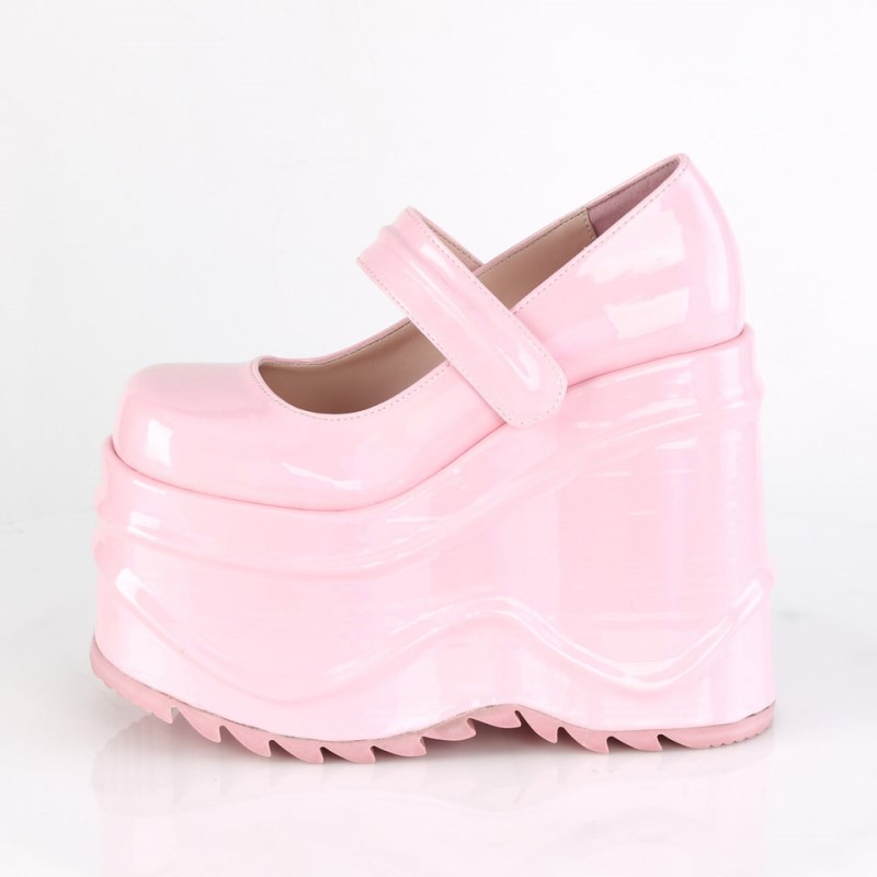 Demonia Wave 32 Wedge Platform Naisten Mary Janes Pinkki Suomi | MM0-12711I8