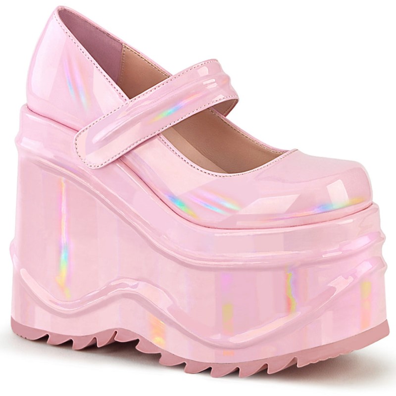 Demonia Wave 32 Wedge Platform Naisten Mary Janes Pinkki Suomi | MM0-12711I8