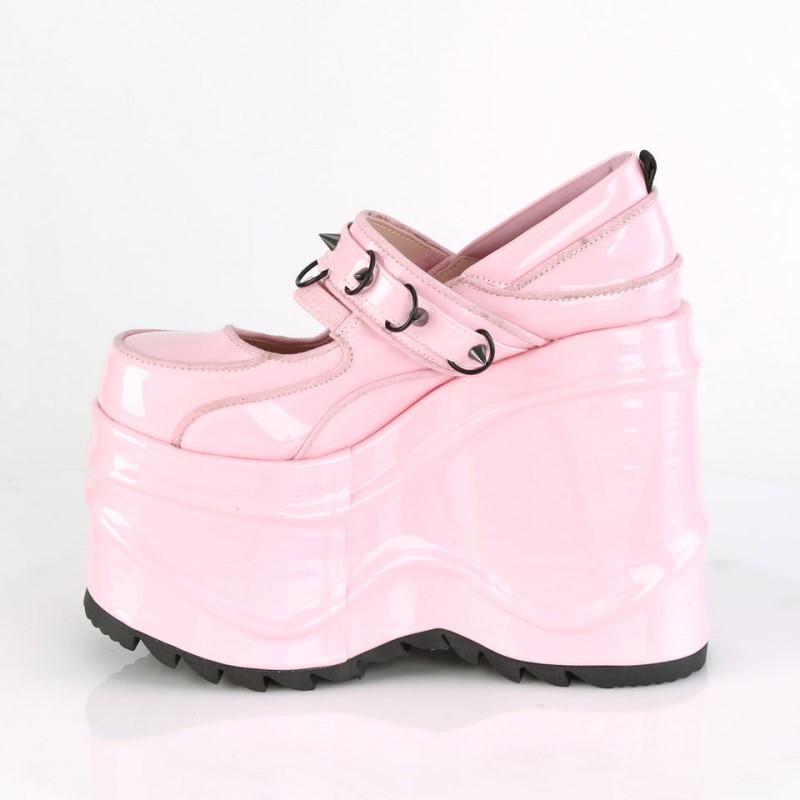 Demonia Wave 48 Wedge Platform Mary Jane Naisten Korkokengät Pinkki Suomi | VB6-18801Z5