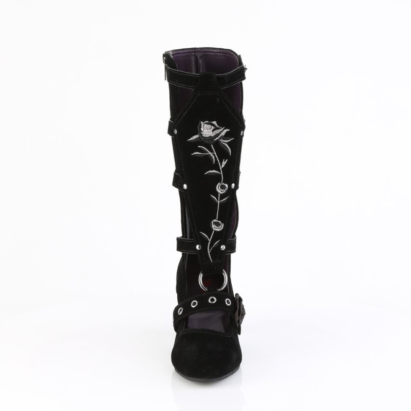 Demonia Whimsy 118 Heel Mid-Calf Boot Naisten Korkeat Saappaat Mustat Suomi | DY4-04800N1