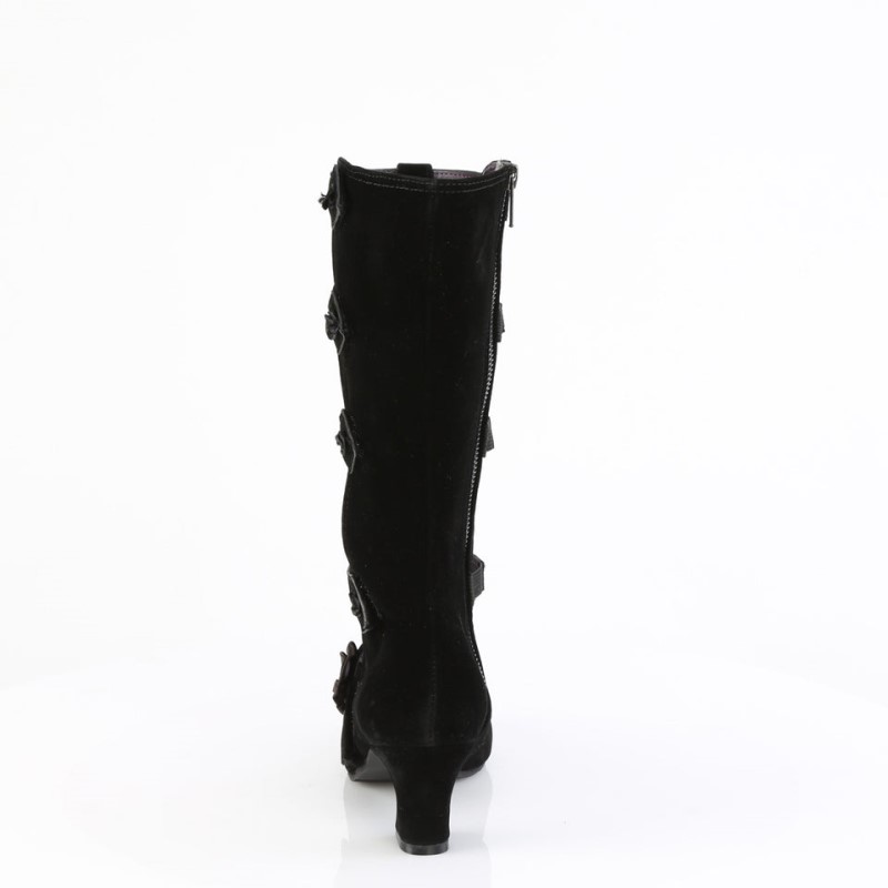 Demonia Whimsy 118 Heel Mid-Calf Boot Naisten Korkeat Saappaat Mustat Suomi | DY4-04800N1