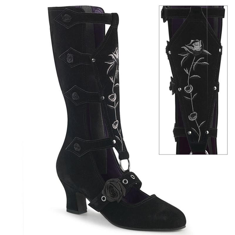 Demonia Whimsy 118 Heel Mid-Calf Boot Naisten Korkeat Saappaat Mustat Suomi | DY4-04800N1