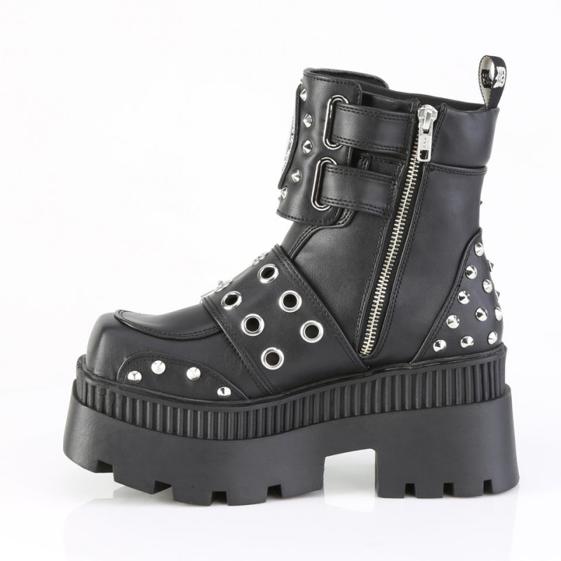 Demonia Wrath 58 Chunky Heel Square-Toe Platform Naisten Nilkkurit Mustat Suomi | ES6-74007J4